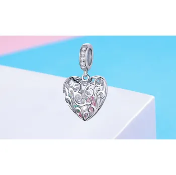 Náušnice For Silver Přívěsek BAREVNÉ SRDCE - STŘÍBRO 925
