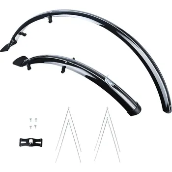 Blatník na kolo sada blatníků přední/zadní ATP CITY pro použití na 26" kola, OXFORD (černé, šírka 60 mm, vč. kotevních vzpěr)