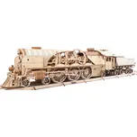 Ugears 3D dřevěné mechanické puzzle V-Express parní lokomotiva 4-6-2 s tendrem