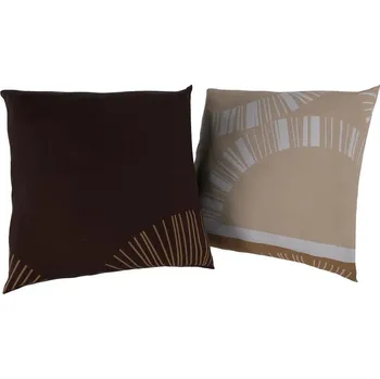 Povlak na dekorativní polštářek Sada 2 povlaků na polštář hladká bavlna MOCHACCINO hnědé - 50x50cm
