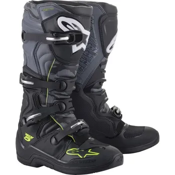 Moto obuv boty TECH 5 2022, ALPINESTARS (černá/šedá/žlutá fluo) 40