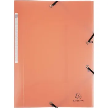 Archivační box Desky A4, 3 klopy, s gumičkou, pastelová oranžová