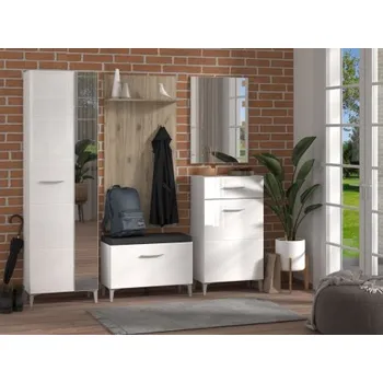 Předsíňová stěna Předsíň Beatrix - bílá/dub šedý