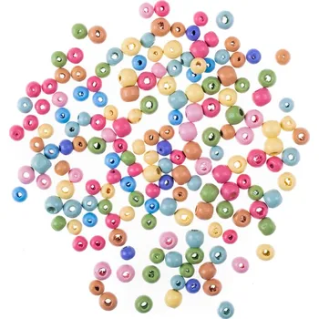 Korálek DP Craft Korálky dřevěné kulaté 8 a 10mm 40g