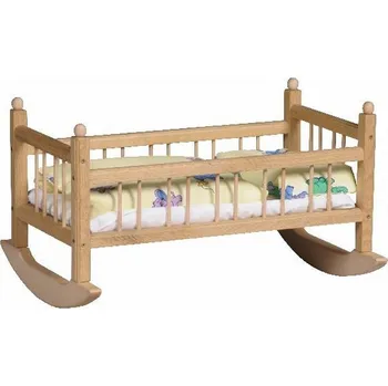 Kočárek pro panenku Kolébka pro panenky vč. matrace, přikrývky, polštáře a povlečení (Doprava od 35 Kč)