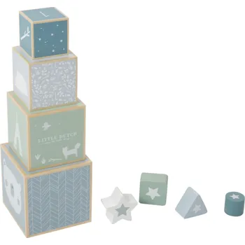 Hračka pro nejmenší Little Dutch Skládací věž blue
