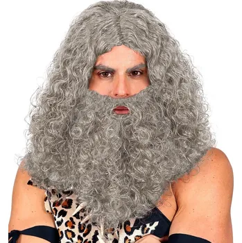 Karnevalová paruka Ptákoviny CB Paruka s vousy bohatá Barva: šedá