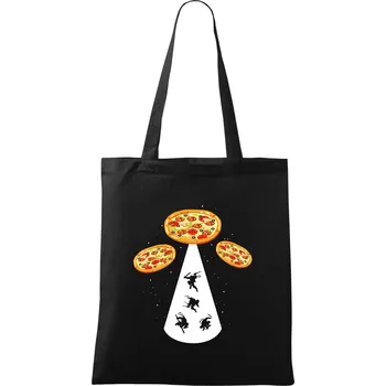 Pizza UFO - Taška bavlněná - 42 x 38 cm ( Černá )