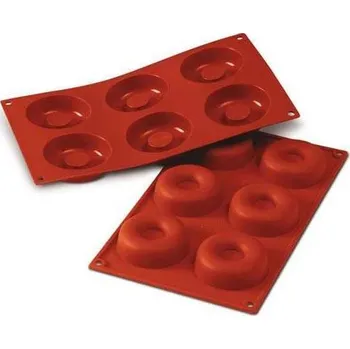 Nádoba na pečení Silikomart Silikonová forma na donuty 6 ks červená