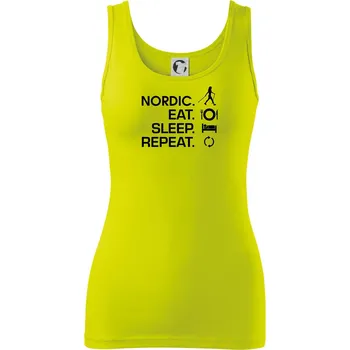 Dámské tričko Nordic walking eat sleep - Dámské tílko - 2XL ( Limetková )