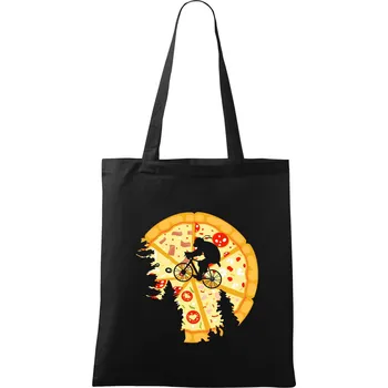 Nákupní taška Pizza Moon - Taška bavlněná - 42 x 38 cm ( Černá )