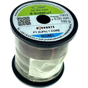 Příslušenství ke svářečce Bezolovnatá pájka Kovohutě Příbram 0.5mm 100g (Sn99Cu1)