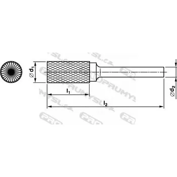 Příslušenství k frézce Technická fréza tvrdokovová, válcová s čelním břitem, FREZA, B1020x06