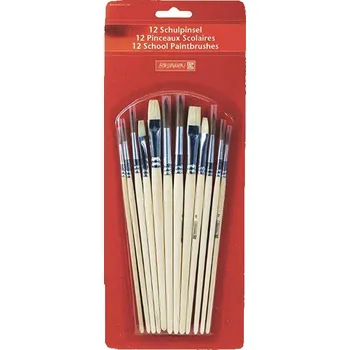 Umělecký štětec BRUNNEN Štětce kulaté a ploché sada (12ks) přírodní