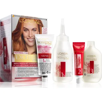 Barva na vlasy L’Oréal Paris Excellence Creme barva na vlasy odstín 7.43 Blonde Copper 1 ks