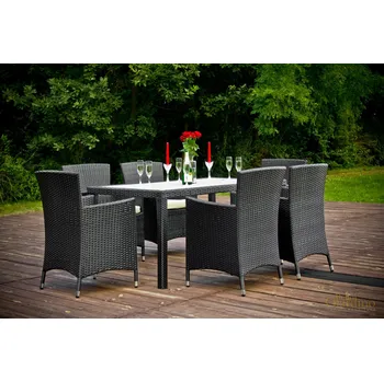 Jídelní set Zahradní jídelní souprava CAPITALE BLACK 6+1