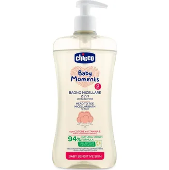 Sprchový gel Chicco Baby Moments Sensitive micelární šampon na tělo a vlasy 500 ml