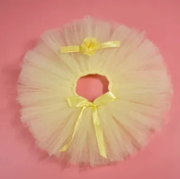Kojenecké oblečení TUTU sukně s mašlí a čelenkou set, mix barev Věk: 6-12 měsíců, Barva: 20 světle žlutá