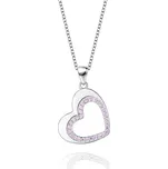 Střibrný náhrdelník srdíčko se zirkony