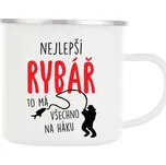Ptákoviny CB Plechový smaltový hrnek - Nejlepší rybář