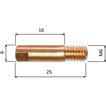 Příslušenství ke svářečce Spotřební díly k hořákům MB 15 BINZEL průnik: 0,6, kvalita: E-Cu prodloužený závit