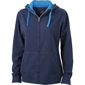 Dámská mikina Daiber Dámská mikina s kapucí Lifestyle Zip Hoody JN962 Barva: Modrá námořní - Cobalt, Velikost: M