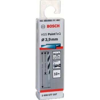 Vrták Vrták do kovu Bosch HSS PointTeQ Twist Speed, pr. 3.9 x 43 / 75 mm, 10ks (2608577207)
