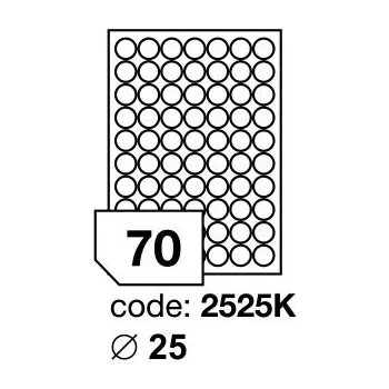 Samolepící etiketa Samolepící etikety Rayfilm Office průměr 25 mm 300 archů, inkjet, R0105.2525KD