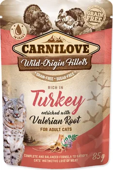 Krmivo pro kočku Carnilove Cat Adult Pouch Turkey Enriched & Valerian 85 g