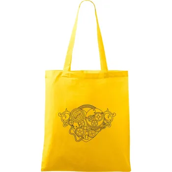 Steampunk srdce kreslené - Taška bavlněná - 42 x 38 cm ( Žlutá )