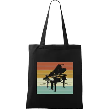 Vintage piano - Taška bavlněná - 42 x 38 cm ( Černá )