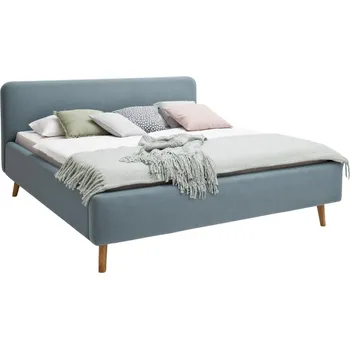 Postel Světle modrá látková dvoulůžková postel Meise Möbel Mattis 160 x 200 cm