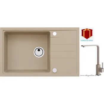 Granitový dřez Alveus SET dřez Intermezzo 130 + Afra - 55 beige + dárek (příborník, podložka na sušení nádobí nebo tekutý čistič)