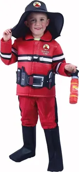 Karnevalový kostým Rappa Dětský kostým hasič s českým potiskem červený