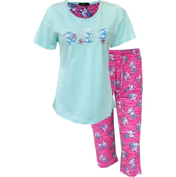 Dámské oblečení n-feel Pyžamo dámské 3/4 kalhoty Benter-H860 Barva: Tyrkysová, Velikost: XXL