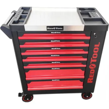 Nářadí pro automobil RED TOOLS Dílenský vozík na nářadí, 7+1 zásuvek + zámek