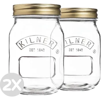 Zavařovací sklenice Doublepack - 2x Kilner zavařovací sklenice se šroubovacím víkem 500ml