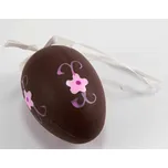 Velké velikonoční vajíčko s květinkami na mašličce - hnědá, růžová, fialová hnědá_CEZ2350