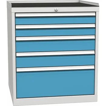 Zásuvková skříň DPO03C, VxŠxH: 840x720x700 mm, šedá/modrá