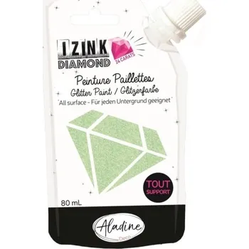 Speciální výtvarná barva Diamantová barva Aladine Izink Diamond 24 Carats 80 ml - pastelová zelená -
