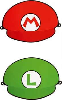 Karnevalový doplněk Amscan Party papírové čepice Super Mario 8 ks