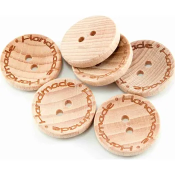 Knoflík Dřevěný kulatý knoflík handmade - průměr 2,2 cm