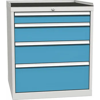 Zásuvková skříň DPO03B, VxŠxH: 840x720x700 mm, šedá/modrá