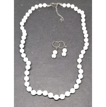 Drahý kámen Bílý křemen sada s chirurgickou ocelí