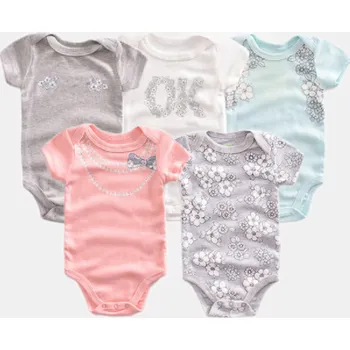 Kojenecký body 5 ks kojenecké body s krátkým rukávem - dívčí Věk: 3M, Set: SET 3