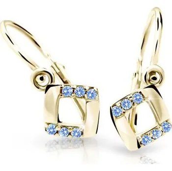 Náušnice Cutie Jewellery Dětské náušnice zlaté C2268Z-Arctic Blue