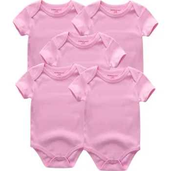 5ks Kojenecké body - Jednobarevné bez potisku Věk: 12M, Barva: Růžová