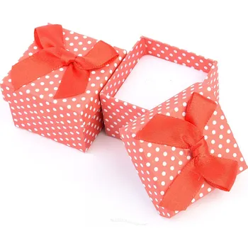 Dárková krabička Dárková krabička červená s mašlí 4x4cm