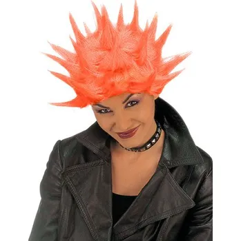Karnevalová paruka Paruka Tekno oranžová neonová