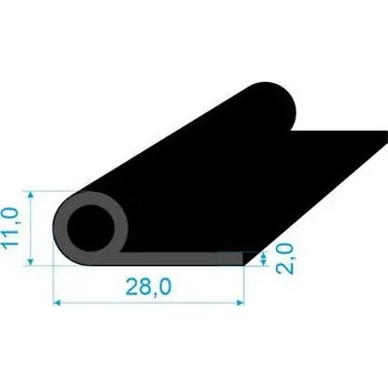 Těsnění karosérie 0536273 Pryžový profil tvaru "P" s dutinkou, 28x11/2mm EPDM 70ShA